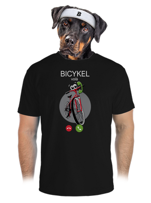 Bicykel volá pánske športové tričko Black