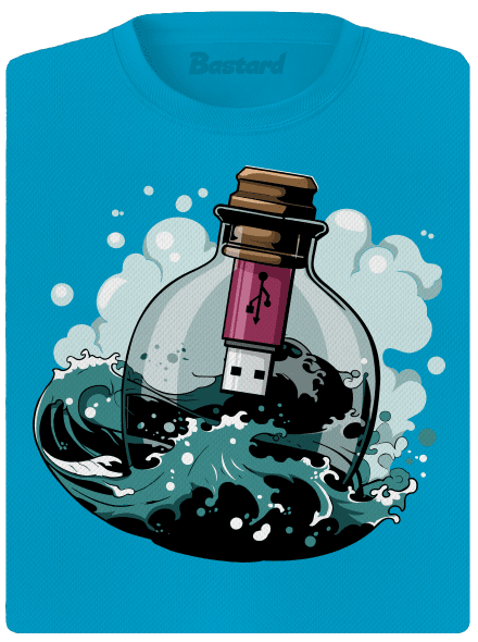 USB odkaz vo fľaši dámske športové tričko Blue Atol