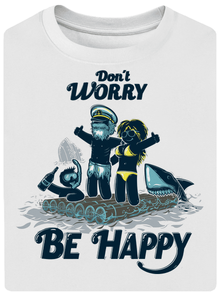 Don't worry unisex tričko oversized White