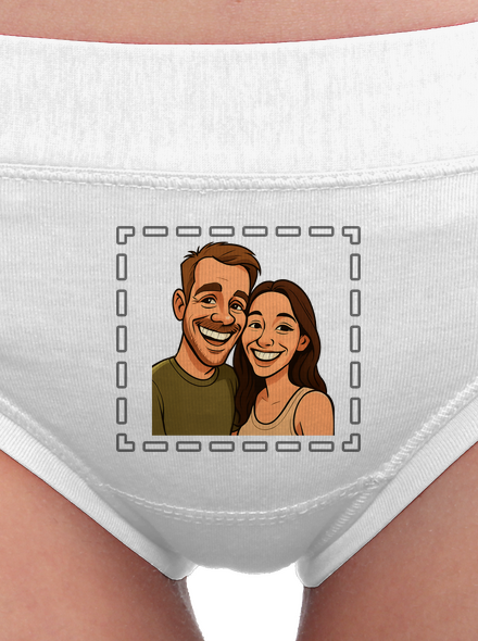 Karikatúra z vlastnej fotky dámske nohavičky White