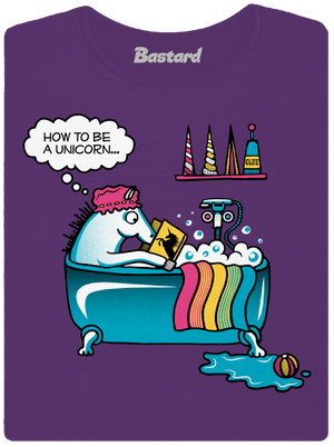 Ako sa stať jednorožcom dámske tričko prémium Purple