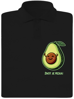 Život je pecka pánska polokošeľa Black