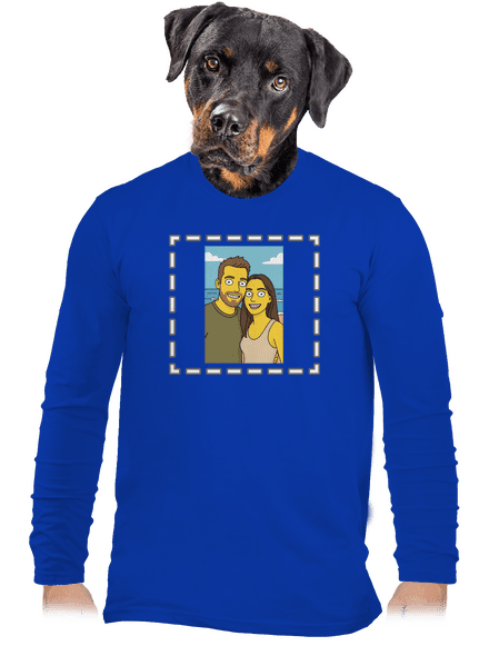 Simpsonovi z vlastnej fotky pánske dlhý rukáv Royal Blue