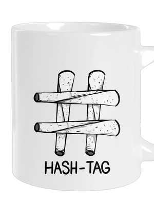 Hash tag veľký hrnček White