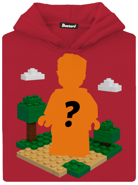 Lego z vlastnej fotky detská mikina klokanka Fire Red