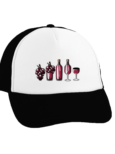 Evolúcia červeného vína šiltovka truckerka Black cap