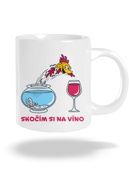 Skočím si na víno veľký hrnček White