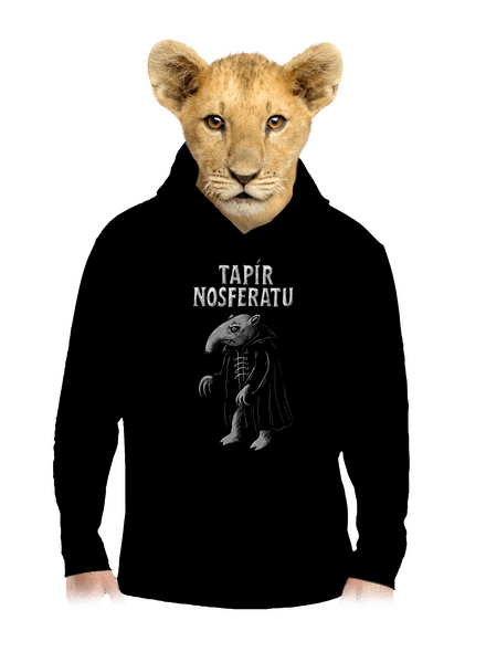 Tapír Nosferatu detská mikina klokanka Black