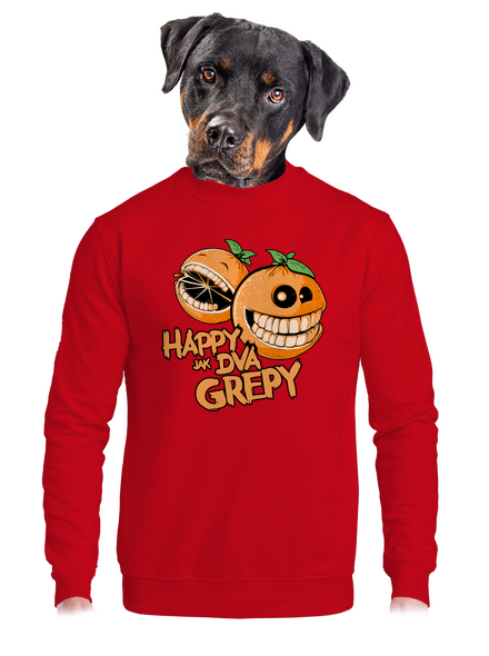 Happy grepy unisex mikina bez kapucne Red
