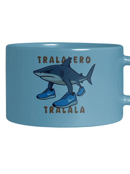 Tralalero Tralala – Italian Brainrot hrnček makronka Blue Macaron