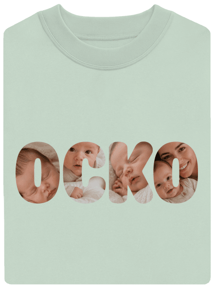 Nápis ocko z vlastných fotiek unisex mikina bez kapucne Blush Mint