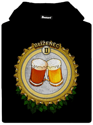 Pivný horoskop: Blíženec pánska mikina klokanka Black