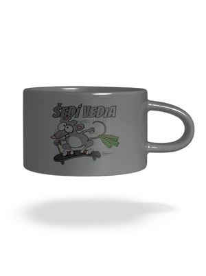 Šedí vedia - myšiak hrnček makronka Grey Macaron