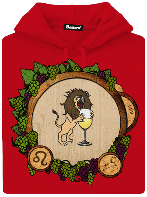 Vínny horoskop: Lev pánska mikina klokanka Red