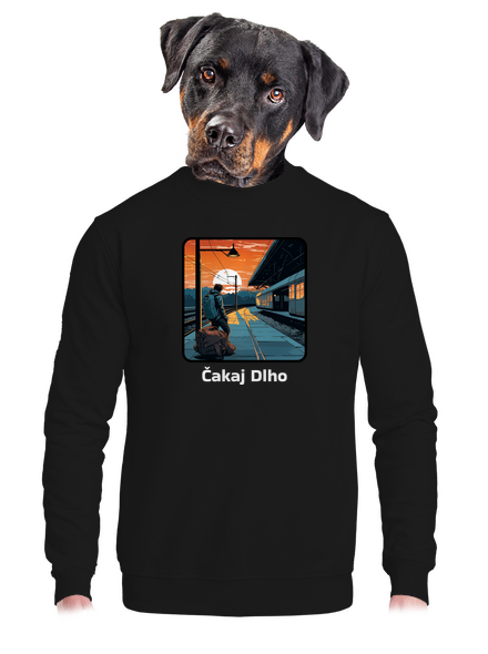 Čakaj dlho unisex mikina bez kapucne Black