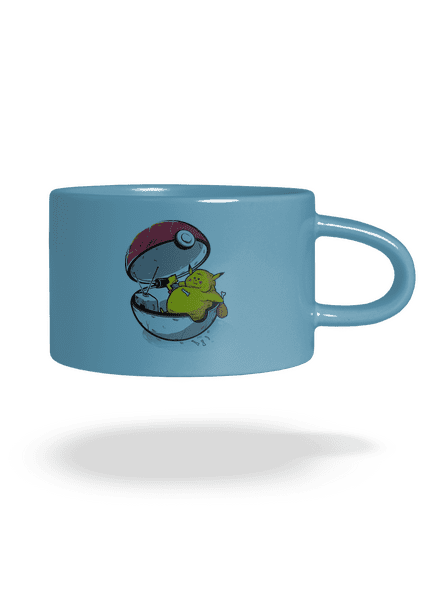 Koniec pokémona hrnček makronka Blue Macaron