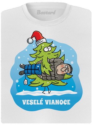 Veselé Vianoce dámske športové tričko White