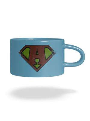 Som superhrdina hrnček makronka Blue Macaron