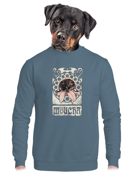 Mucha unisex mikina bez kapucne Nordic Blue