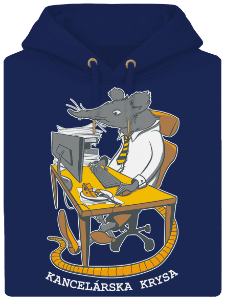 Kancelárska krysa unisex mikina premium Navy
