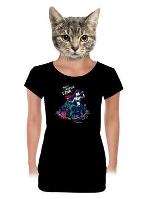 Malá mořská vína dámske tričko s lemom Black