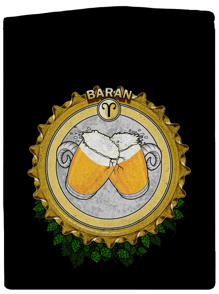 Pivný horoskop: Baran dámska mikina na zips Black