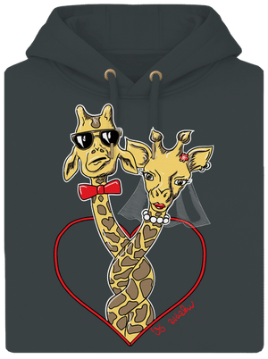 Žirafy vo zväzku unisex mikina premium Charcoal