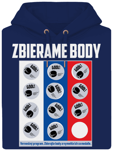 Zbierame body - hokej unisex mikina premium Navy