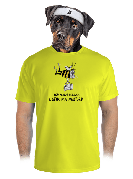 Malá včielka pánske športové tričko Neon Yellow