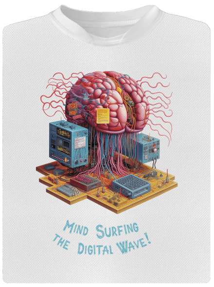 Mind surfing the digital wave detské športové tričko White