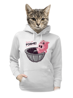 Vo forme dámska mikina klokanka White