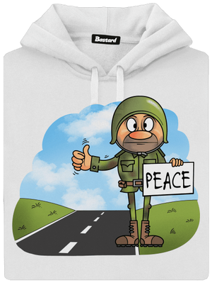 Peace dámska mikina klokanka White