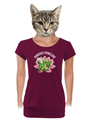 Pobozkaj princeznú a princa dámske tričko s lemom Rhododendron