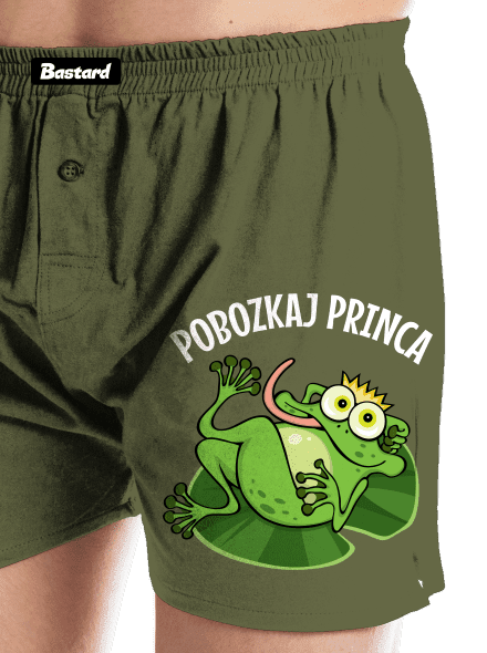 Pobozkaj princeznú a princa pánske trenky Khaki