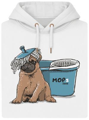 Mops unisex mikina premium Snowwhite