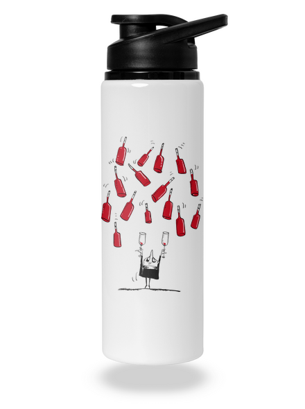 Šťastný vinár flaša na vodu White