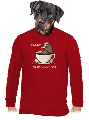 V presse pánske dlhý rukáv Red