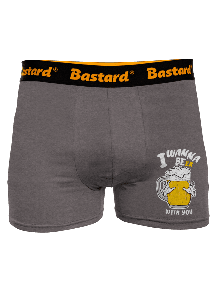 I wanna beer boxerky Gray Melange