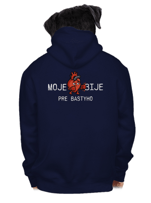 Moje srdce bije pánska mikina na zips Navy