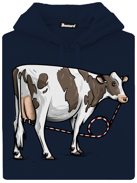 Cow drink pánska mikina klokanka Navy