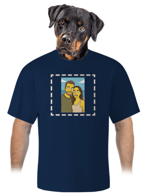 Simpsonovi z vlastnej fotky unisex tričko oversized Midnight Blue