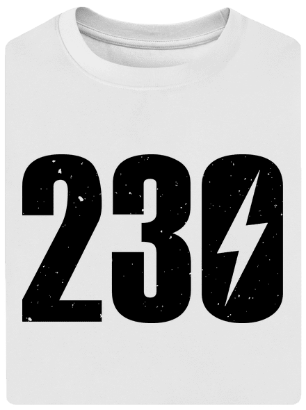 230 V unisex tričko oversized White