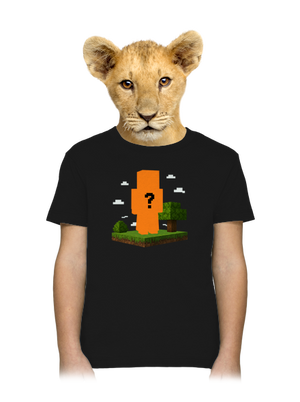Minecraft z vlastnej fotky detské tričko Black