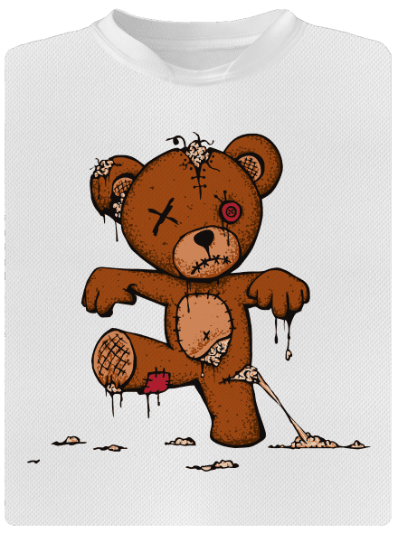 Zombie teddy detské športové tričko White