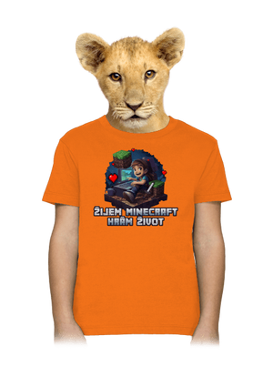 Žijem Minecraft detské tričko Orange