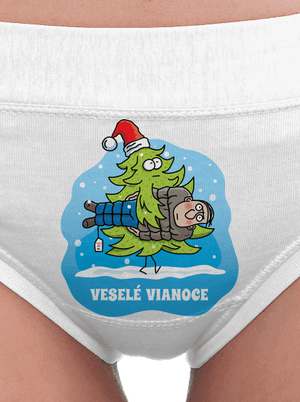 Veselé Vianoce dámske nohavičky White