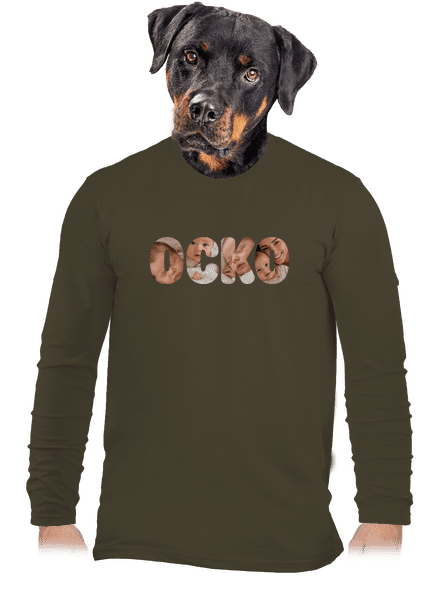 Nápis ocko z vlastných fotiek pánske dlhý rukáv Urban Khaki