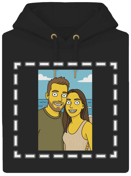 Simpsonovi z vlastnej fotky unisex mikina premium Dark Black