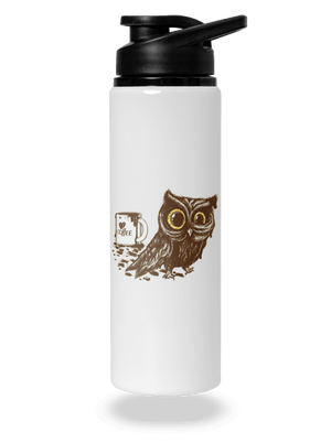 Sova na kofeínu flaša na vodu White