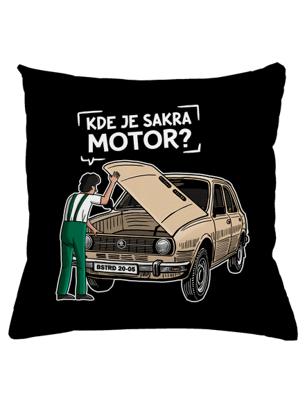 Kde je motor? vankúš Black